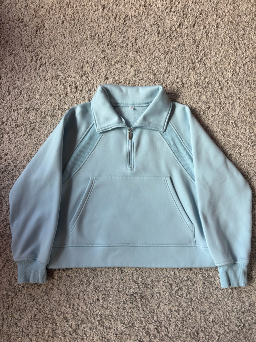 Light Blue Quarter-Zip Pullover Hoodie